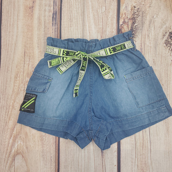 Gloss Jean Shorts With Belt