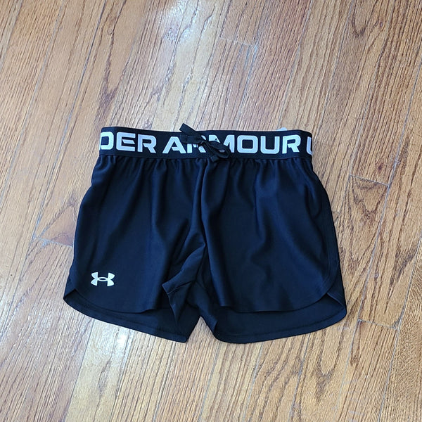 UA Youth Girls Black Play Up Solid Short